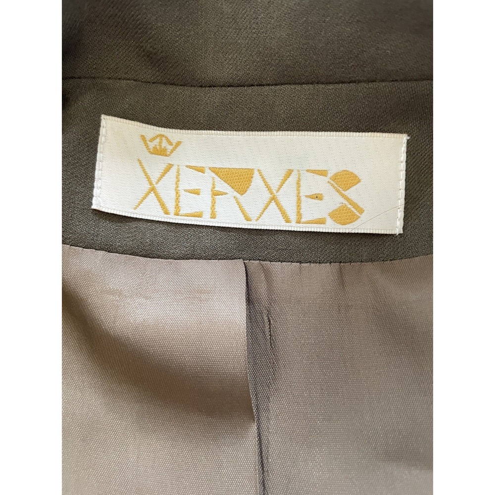 VTG Xerxes Wool Military Inspired Olive Drab Gold Button Blazer/Jacket. Size 8. - Picture 6 of 14